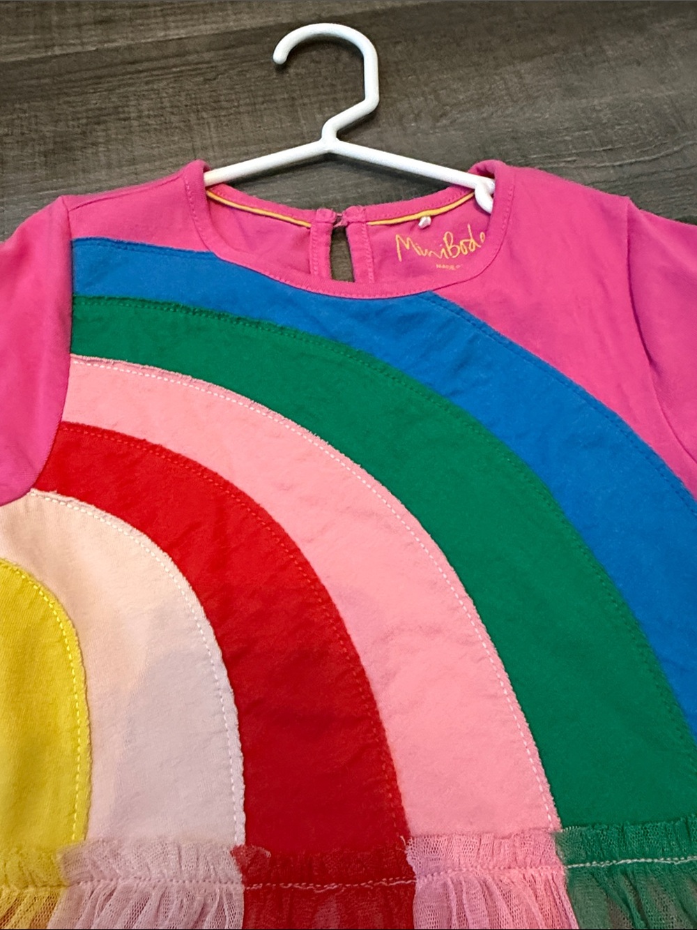 Mini Boden Pink Rainbow Tulle Dress - Picture 4 of 7